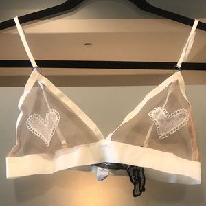 NWT For Love and Lemons ‘Be Mine’ White Sheer Bra